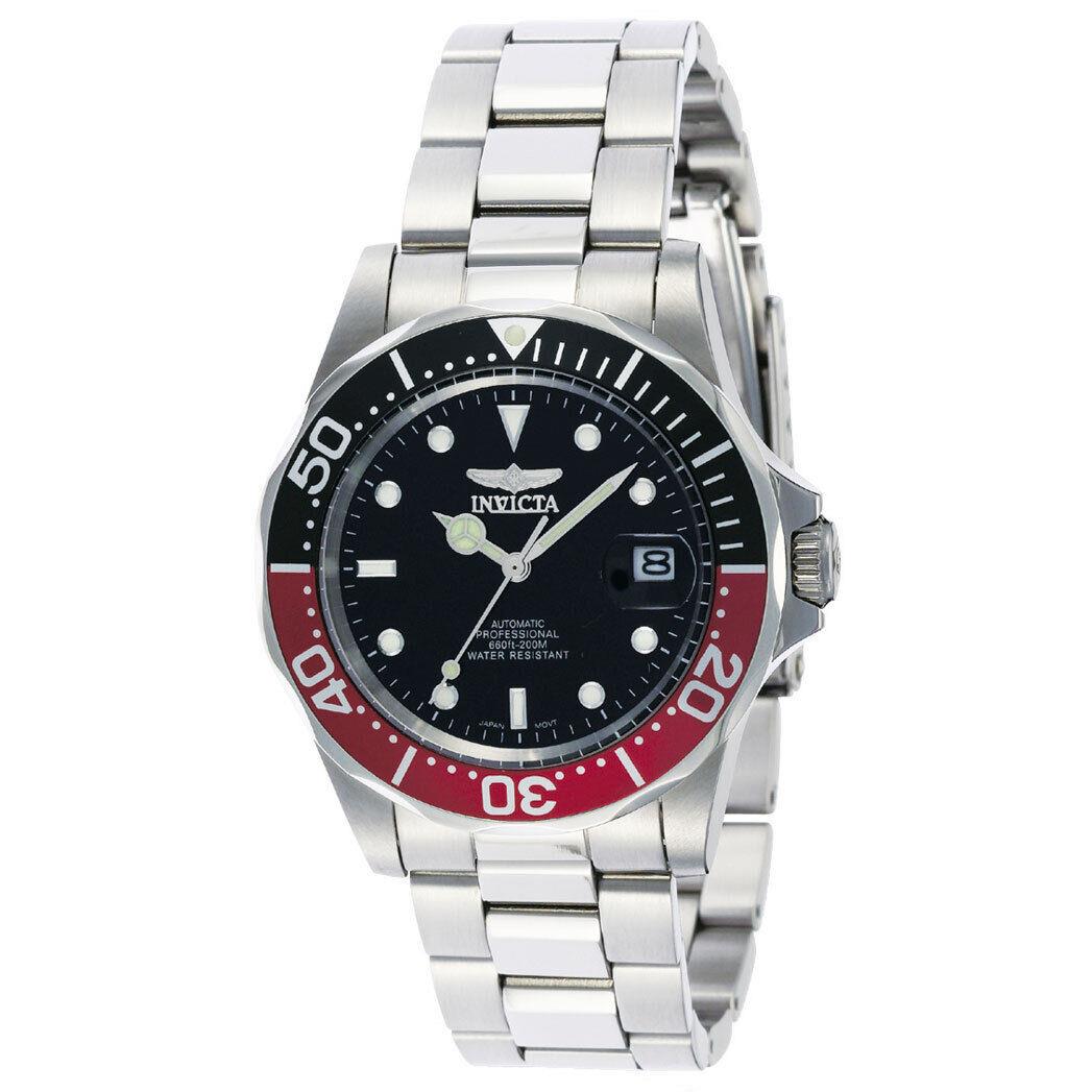 Invicta Men`s Watch Pro Diver Automatic Black Dial Stainless Steel Bracelet 9403