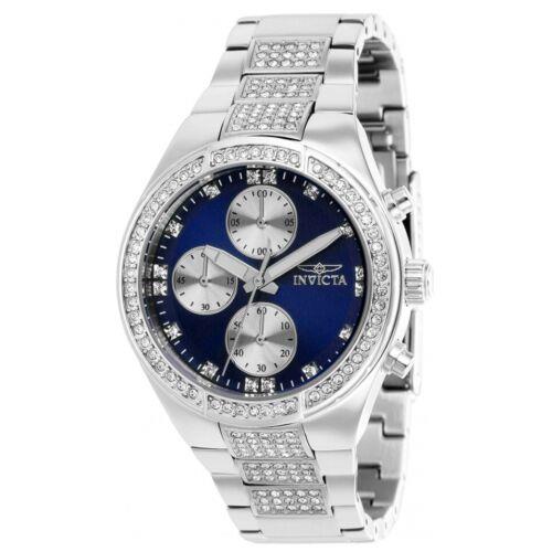 Invicta Specialty Lux Women`s 38mm Blue Dial Crystals Chronograph Watch 38620