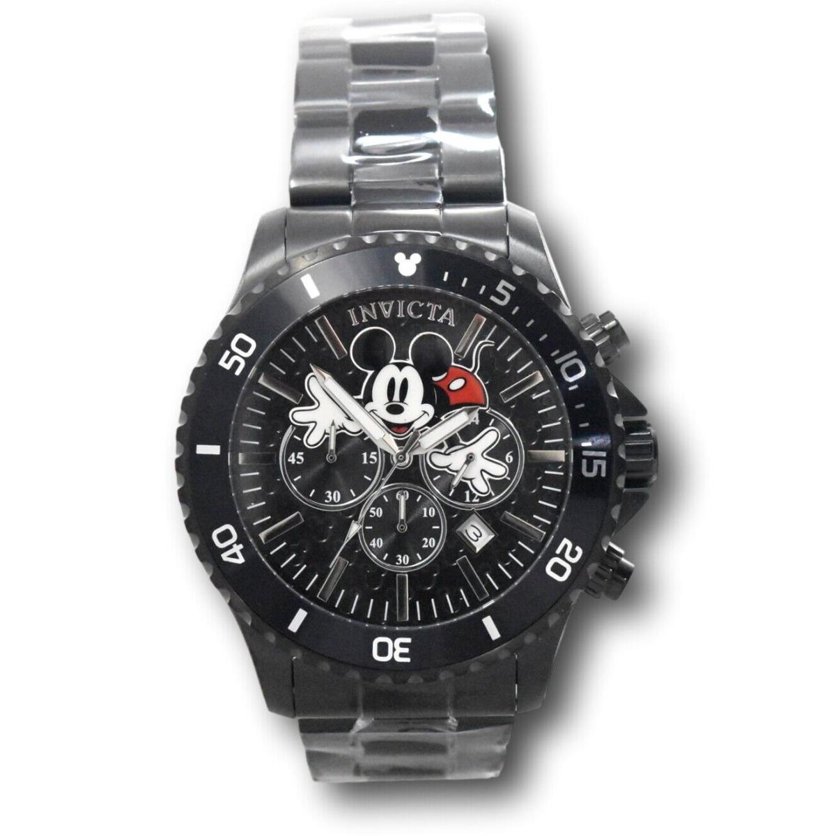 Invicta Disney Men`s 48mm Mickey Mouse Limited Edition Black Chrono Watch 39046