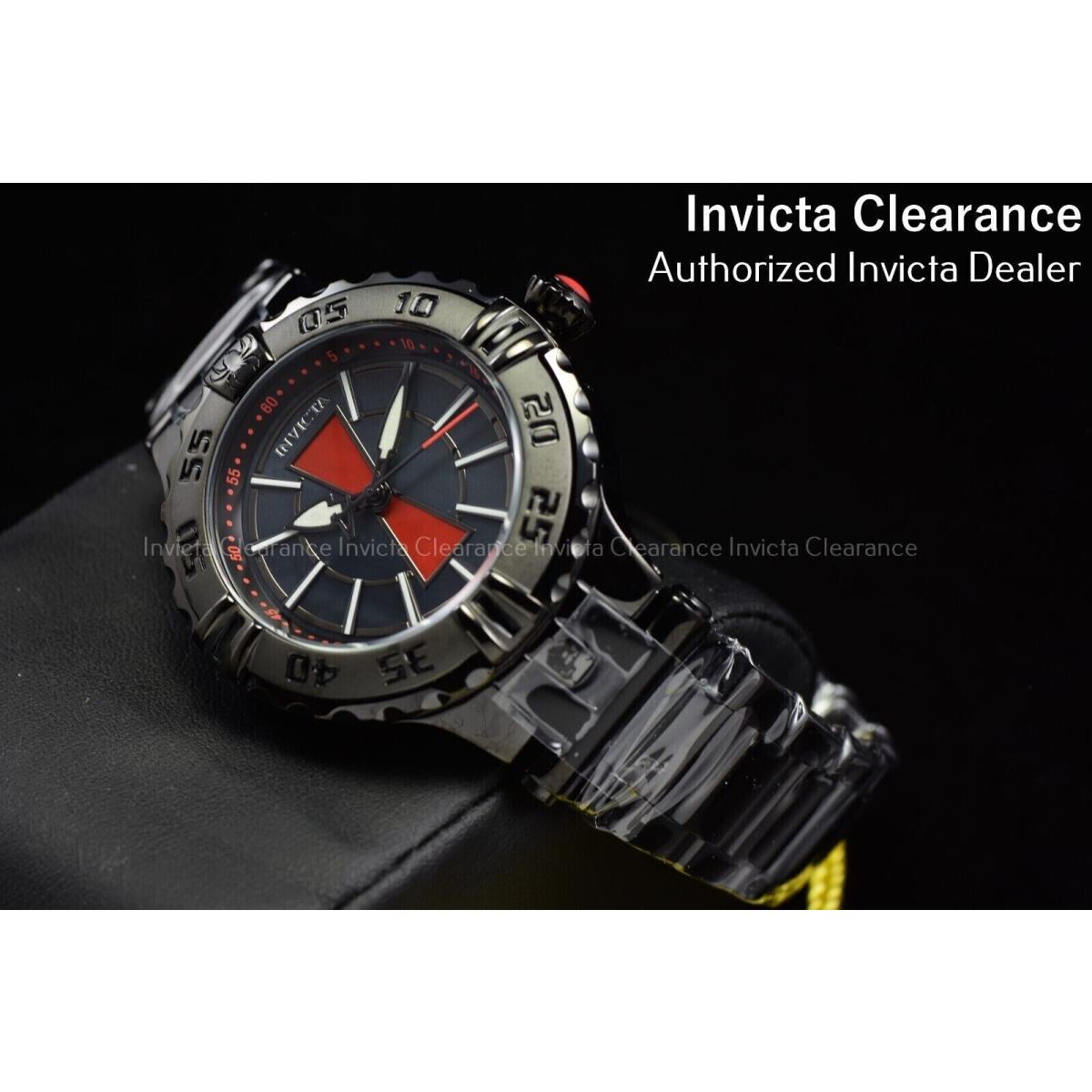 Invicta Women`s Marvel Black Widow 38mm Mop Dial Stainless Steel Bracelet Watch - Dial: Black, Red, Silver, Band: Black, Bezel: Black