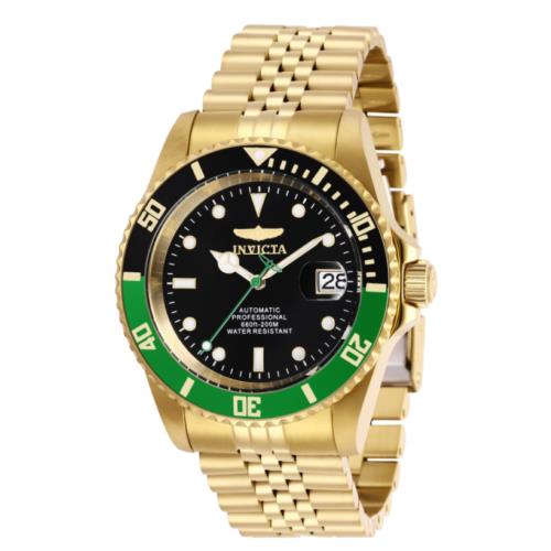 Invicta Pro Diver Automatic Men`s 42mm Black Dial Green Bezel Watch 29184 Rare