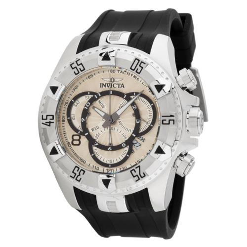 Invicta Excursion Touring Men`s 52mm Beige Dial Swiss Chronograph Watch 24270 - Dial: Beige, Band: Black