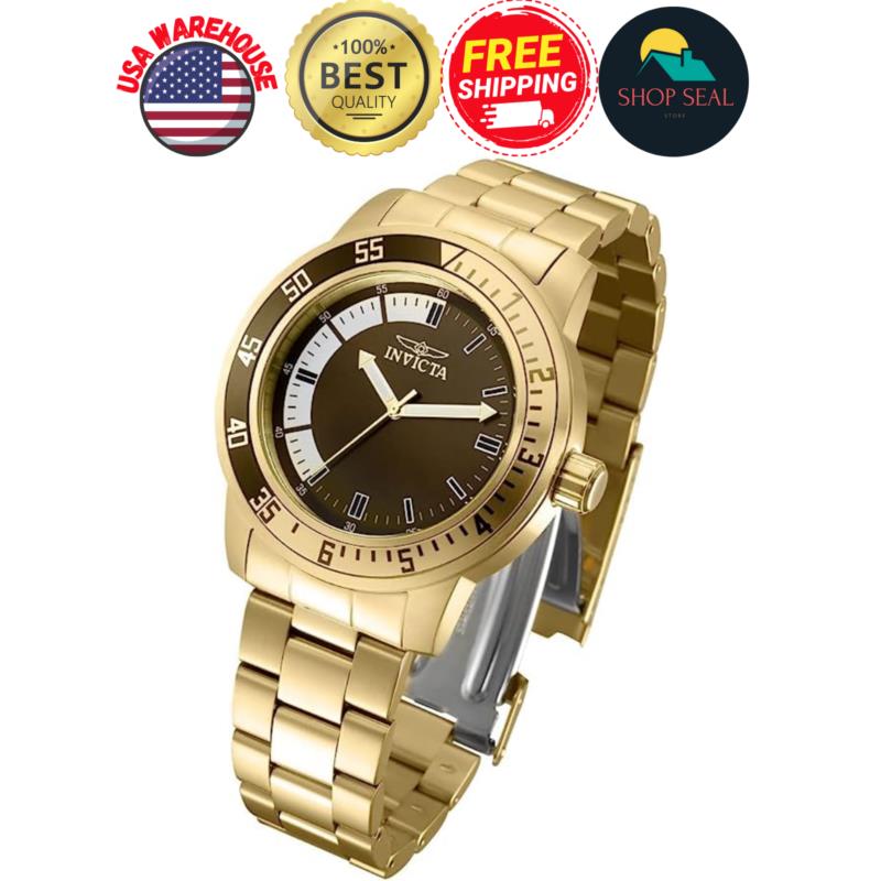 Reloj Para Hombre Invicta Dorado De Acero Inoxidable Elegante Casual Y Negocios