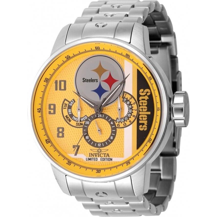 Invicta Nfl Pittsburgh Steelers Multicolor Dial Chronograph Men`s Bracelet Watch