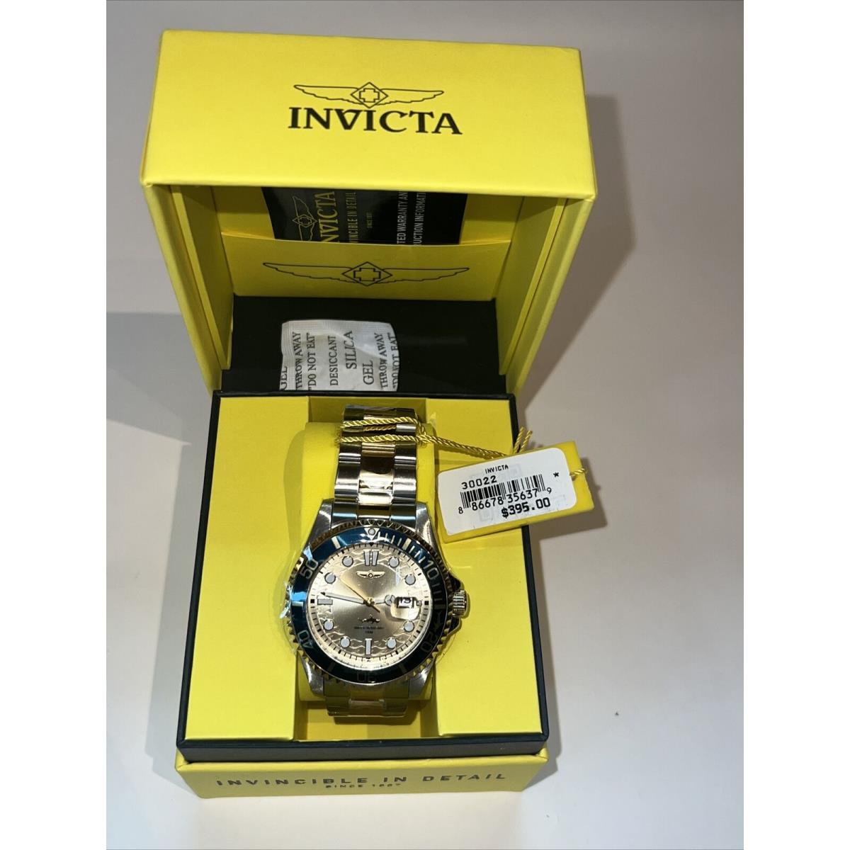 Men`s Luxury Watch Invicta Pro Diver Quartz Champagne Dial 30022 Retail - Dial: Champagne