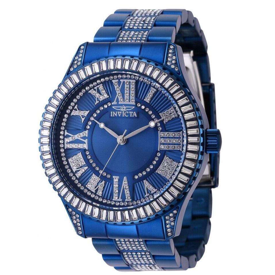 Invicta Specialty Lux Men`s 45mm Sapphire Blue 600 Crystals Quartz Watch 44208