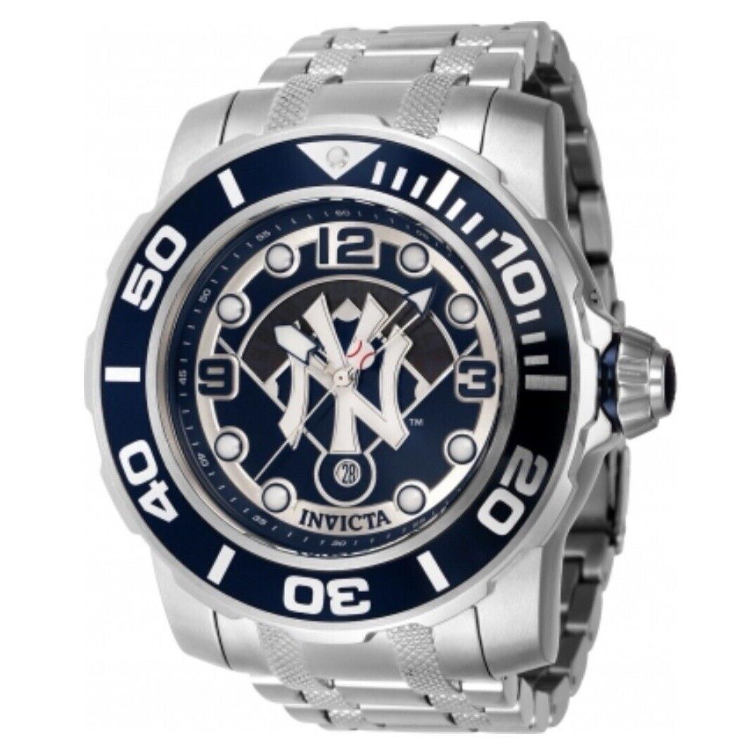 Invicta Mlb York Yankees Men`s Large 58mm Automatic Stainless Watch 42795