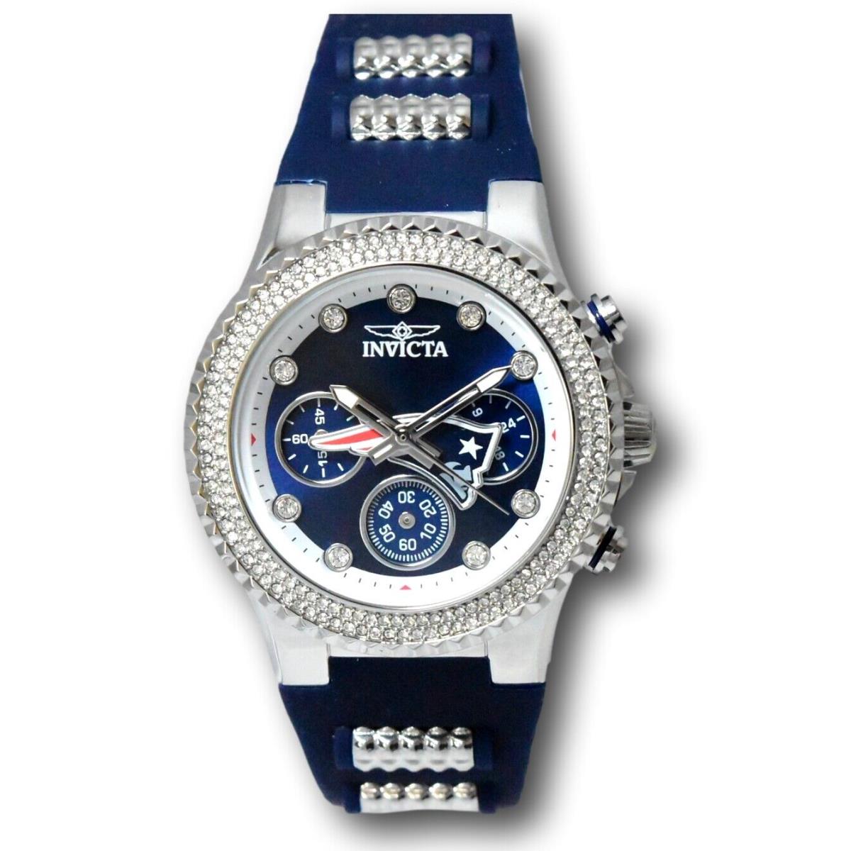 Invicta Nfl England Patriots Women`s 39mm Crystals Chronograph Watch 42746