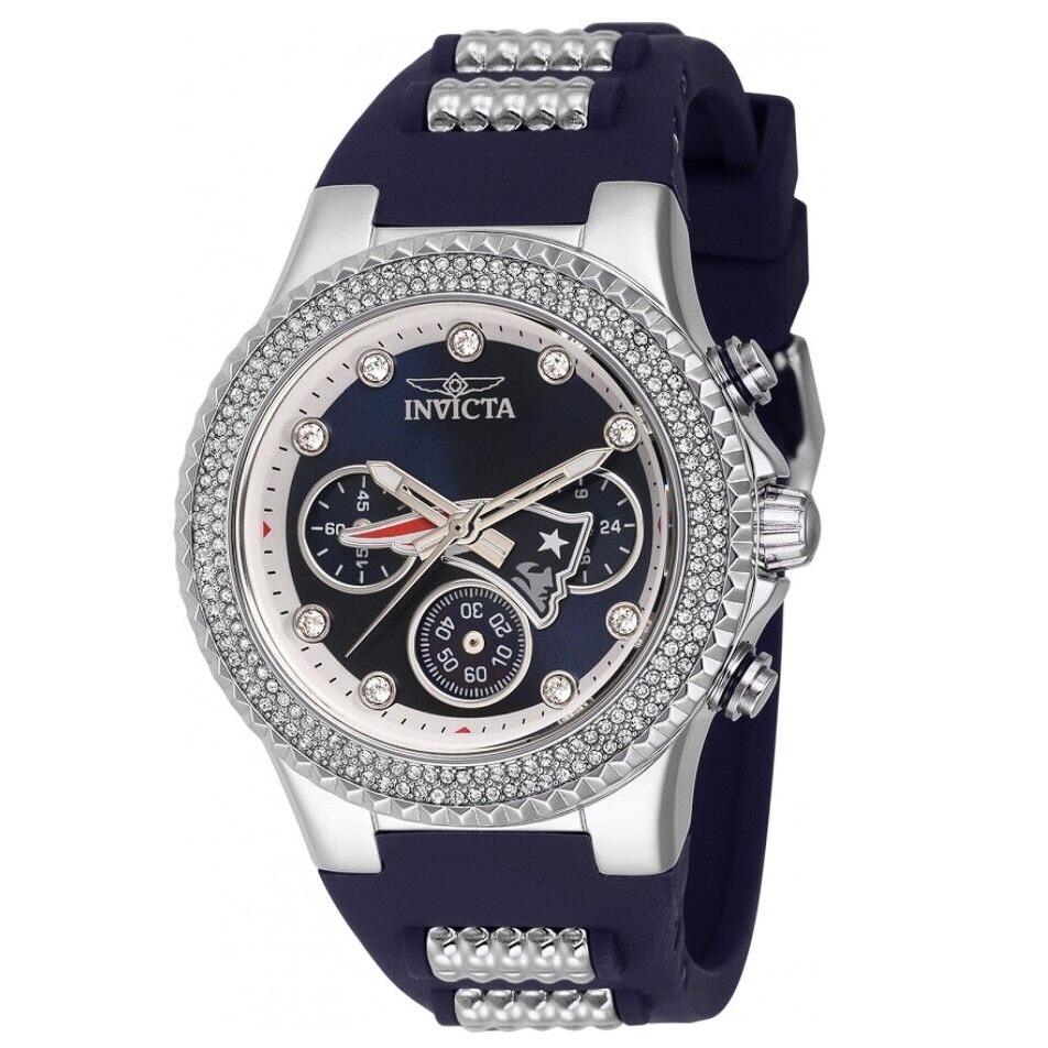 Invicta Nfl England Patriots Women`s 39mm Crystals Chronograph Watch 42746