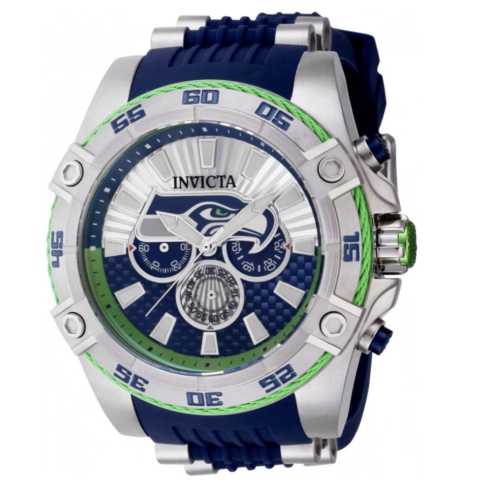 Invicta Nfl Seattle Seahawks Men`s 52mm Carbon Fiber Chronograph Watch 41991