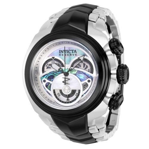 Invicta Reserve S1 Men`s 54mm Abalone Mother Pearl Swiss Chronograph Watch 38865 - Dial: Blue, Band: Black, Bezel: Black