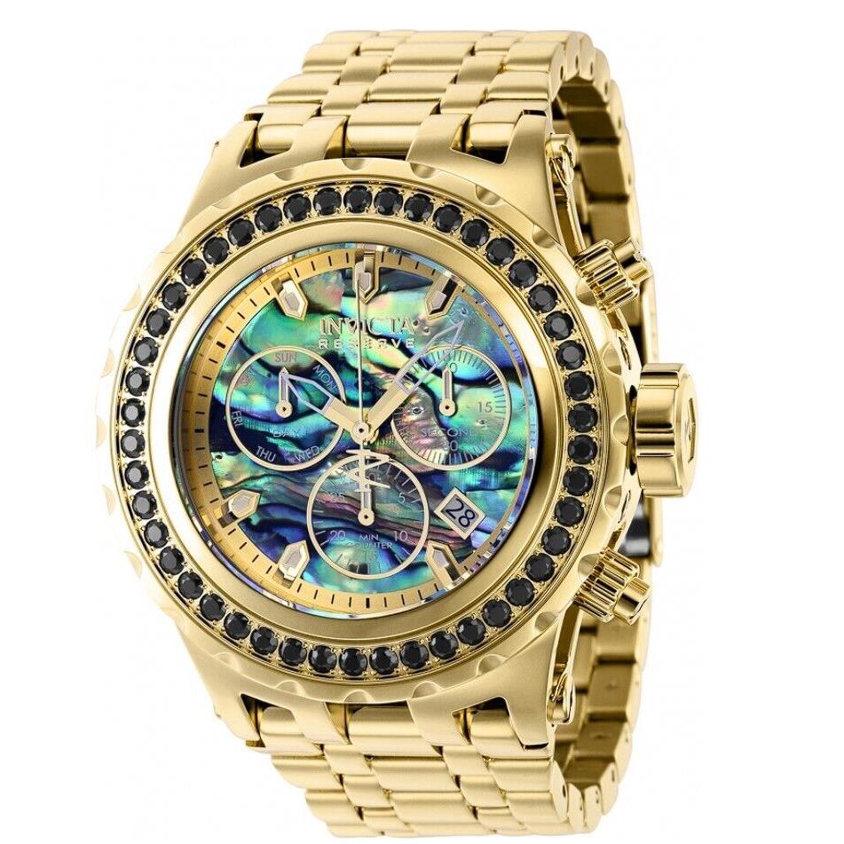 Invicta Reserve Subaqua Men`s 52mm Black Spinel Gems Swiss Abalone Watch 39480