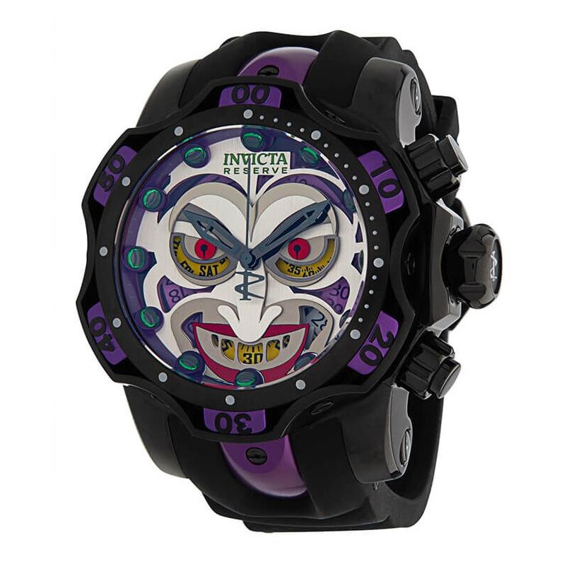 Invicta DC Comics Joker Limited Edition 0014 Men`s 52mm Chrono Watch 33813 Rare