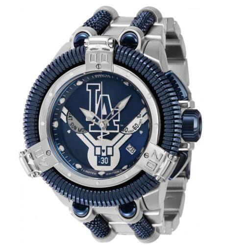 Invicta Mlb Los Angeles Dodgers Men`s 50mm Limited Swiss Chrono Watch 43145 - Dial: Blue, Band: Blue, Bezel: Blue