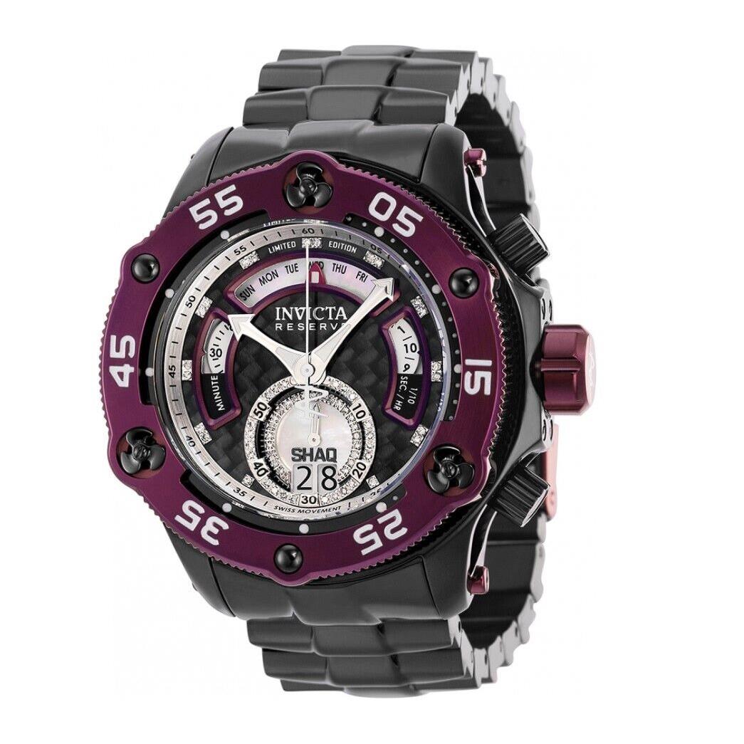 Invicta Shaq Diamond Men`s 52mm .27 Ctw Diamonds Swiss Chrono Watch 37494