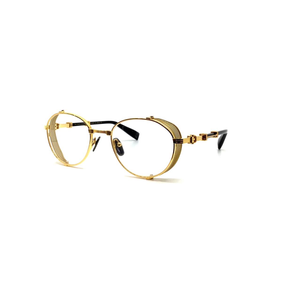 Balmain Eyeglasses Brigade I Black Gold Full Rim Frames 52MM Rx-able