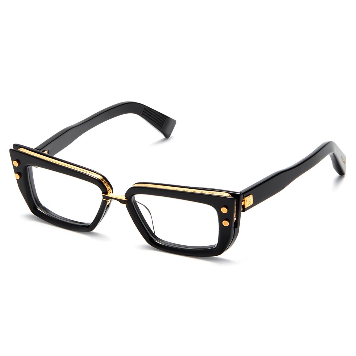 Balmain Eyeglasses Madame Black Gold Full Rim Frames 51MM Rx-able