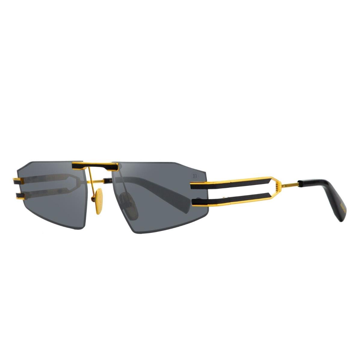 Balmain Sunglasses Fixe II Black Gold Designer Frames Gray Lens 54MM