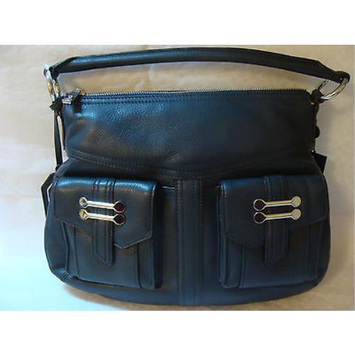 Ralph Lauren RL Bermondsey Navy Leather Hobo Shoulder Bag Handbag