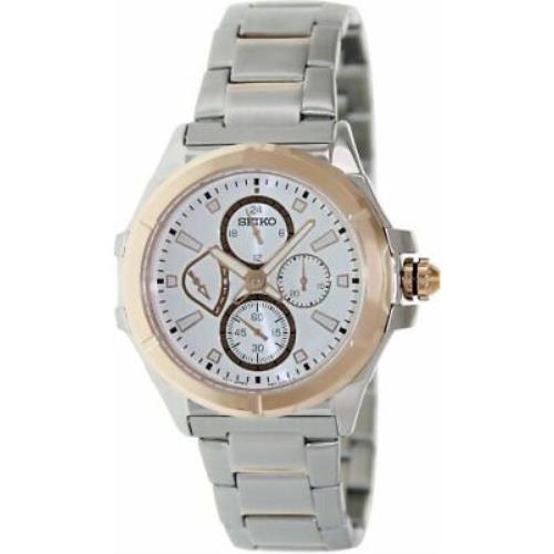 Seiko Men`s SRL034P1 Gold-tone Stainless Steel with Silver Dial Analog Watch