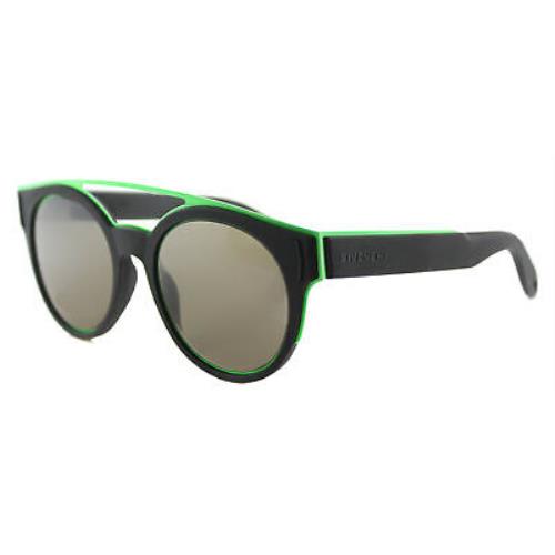 Givenchy GV 7017 8VW Rubber Black Plastic Round Sunglasses Brown Lens - Frame: Black, Lens: Brown