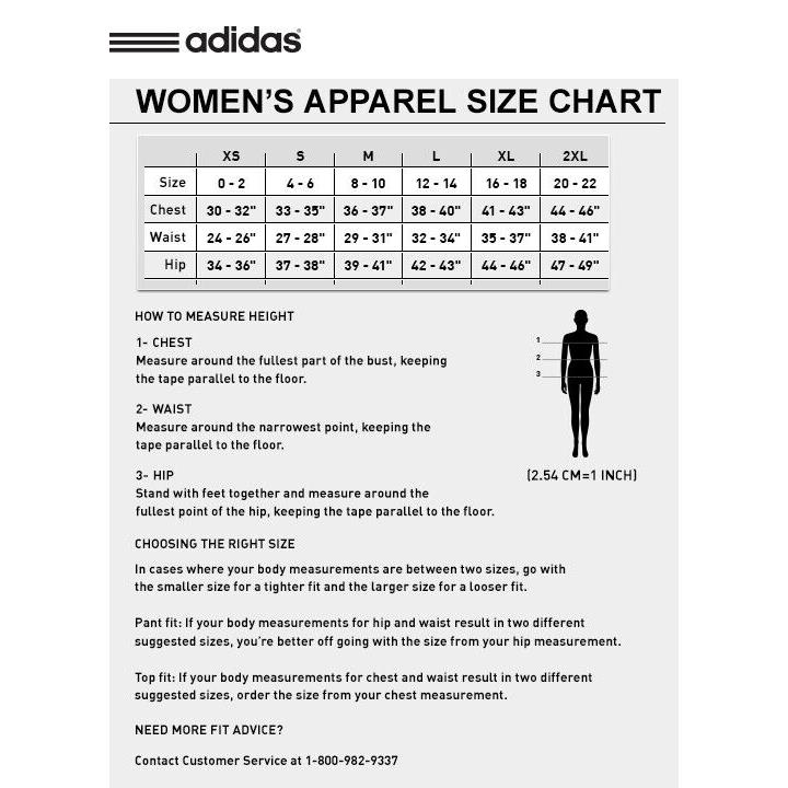 Adidas Women's Apparel Size Chart