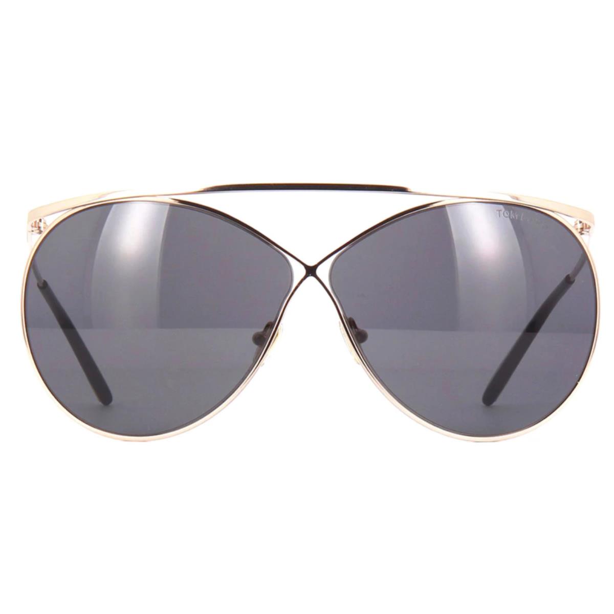 Tom Ford TF 761 28A Stevie Sunglasses Gold Smoke Lens FT 761 28A