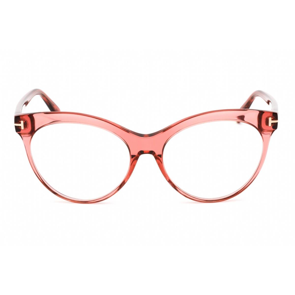 Tom Ford FT 5827B 072 Eyeglasses Shiny Transparent Rose Frame 55mm