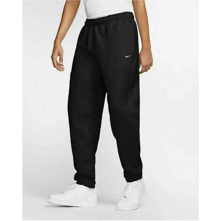 Men`s Nike Nikelab Mini Swoosh Logo Sweatpant S Black White Joggers CW5460