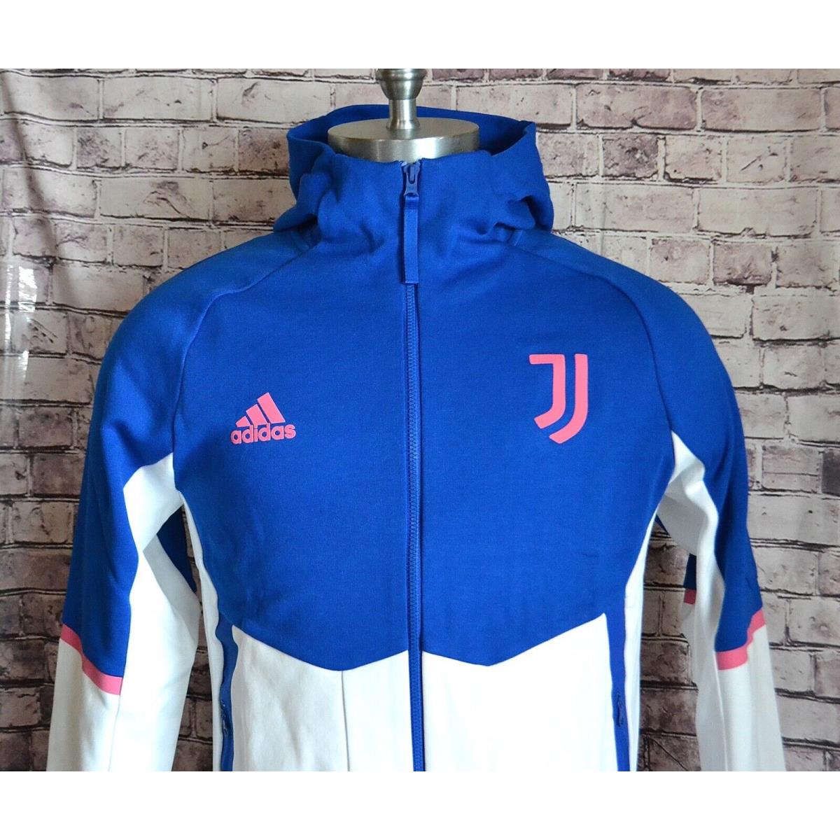 Men`s Adidas Royal Blue Juventus Team Jacket FZ Hoodie Soccer Training SZ M