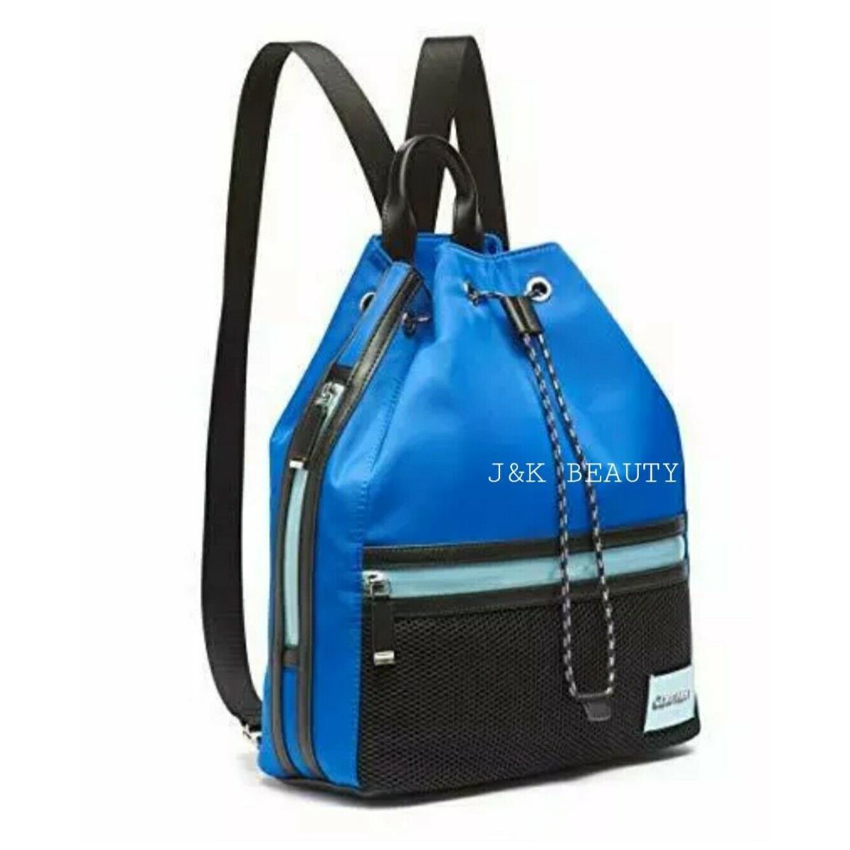 Calvin Klein Whendi Nylon Mesh Draw String Backpack Retro Blue