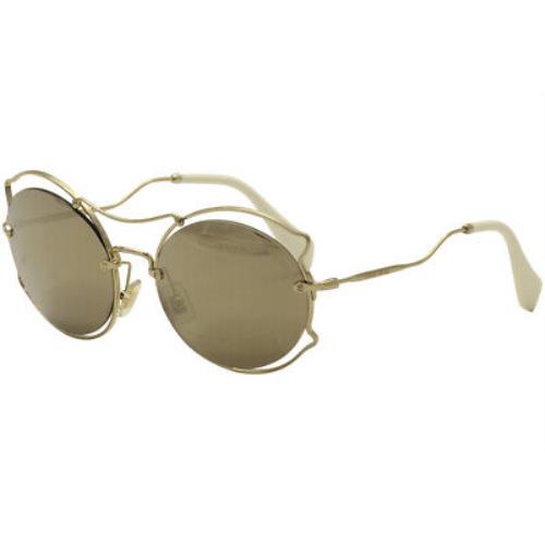 Miu Miu Women`s SMU50S SM/U50S ZVN-1C0 Pale Gold/white Fashion Sunglasses 57mm