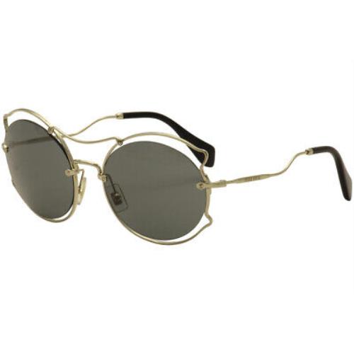 Miu Miu Women`s SMU50S SM/U50S ZVN-9K1 Pale Gold/black Fashion Sunglasses 57mm - Frame: Gold, Lens: Gray