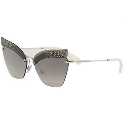 Miu Miu SMU56T SMU/56T KJH/5O0 Transparent Grey/white Cat Eye Sunglasses 63mm