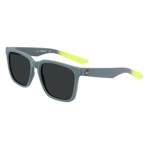 Dragon Baile LL Matte Charcoal Sunglasses with Lime Tips Luma Lenses - Matte Charcoal Lime/Ll Smoke , Matte Charcoal Grey Frame, Grey Lens