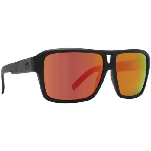 Dragon DR The Jam LL Ion 022 Matte Black Sunglasses with Red Ion Luma Lenses
