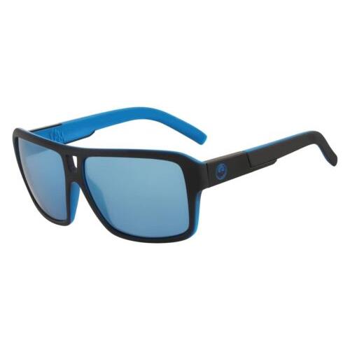 Dragon DR The Jam LL Ion 039 Matte Black Sunglasses W/blue Mirror Luma Lens - Matte Black/Ll Sky Blue Ion , Black Frame, Blue Lens