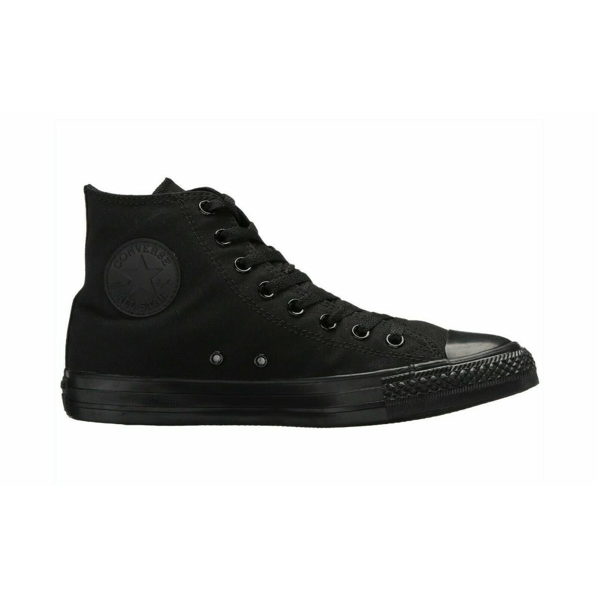 Converse All Star Chuck Taylor High Women Shoes Black Mono Canvas Sneakers
