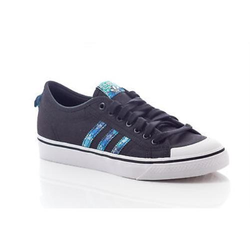 Adidas Nizza Junior Running Shoes Kid`s Size 7 Black/blue EF5429