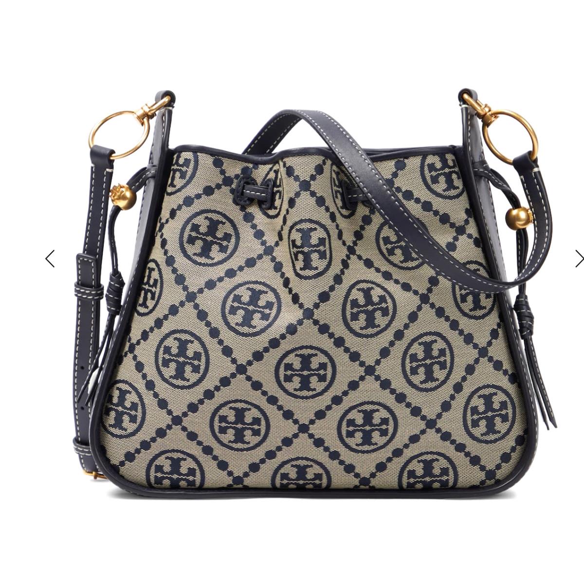 Tory Women’s T Monogram Jacquard Bell Shoulder Bag Burch Women s T Monogram Jacquard Bell Shoulder Bag In Tory Navy