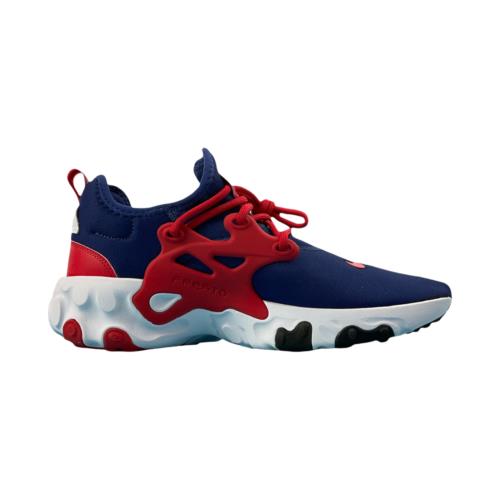 Nike Mens React Presto CW5586-400 Blue Red Athletic Sneaker Shoes Size 9.5 - Blue