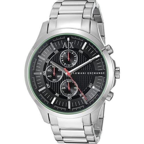 Armani Exchange Men`s Chronograph Silver Stainless Steel Black Dial AX2163