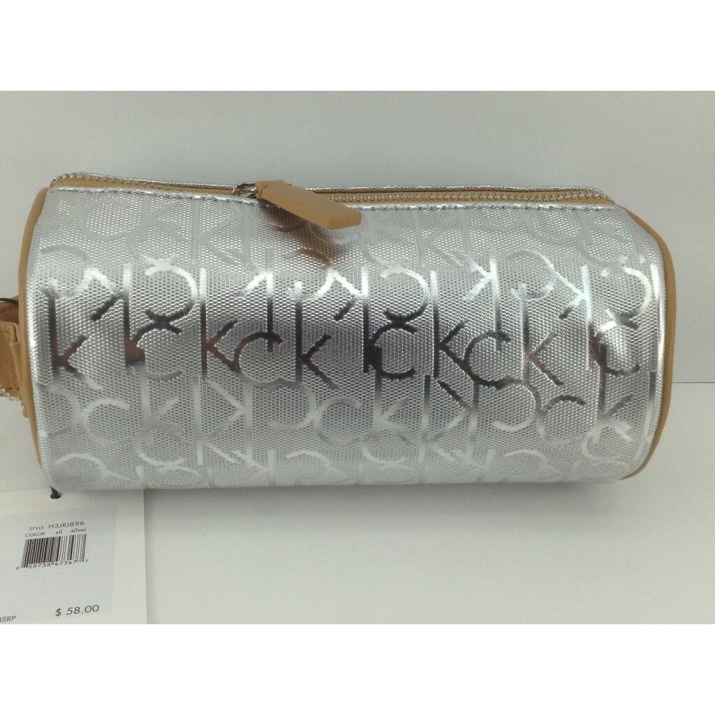 Women`s Calvin Klein Silver Tube Cosmetic Bag