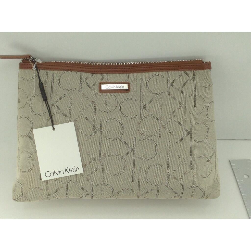 Women`s Calvin Klein XL Beige Cosmetic Bag