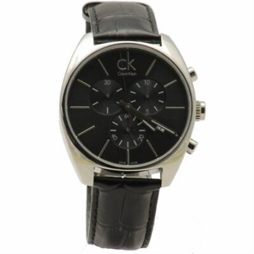 Calvin Klein Men`s K2F27107 Black Leather Chronograph Watch