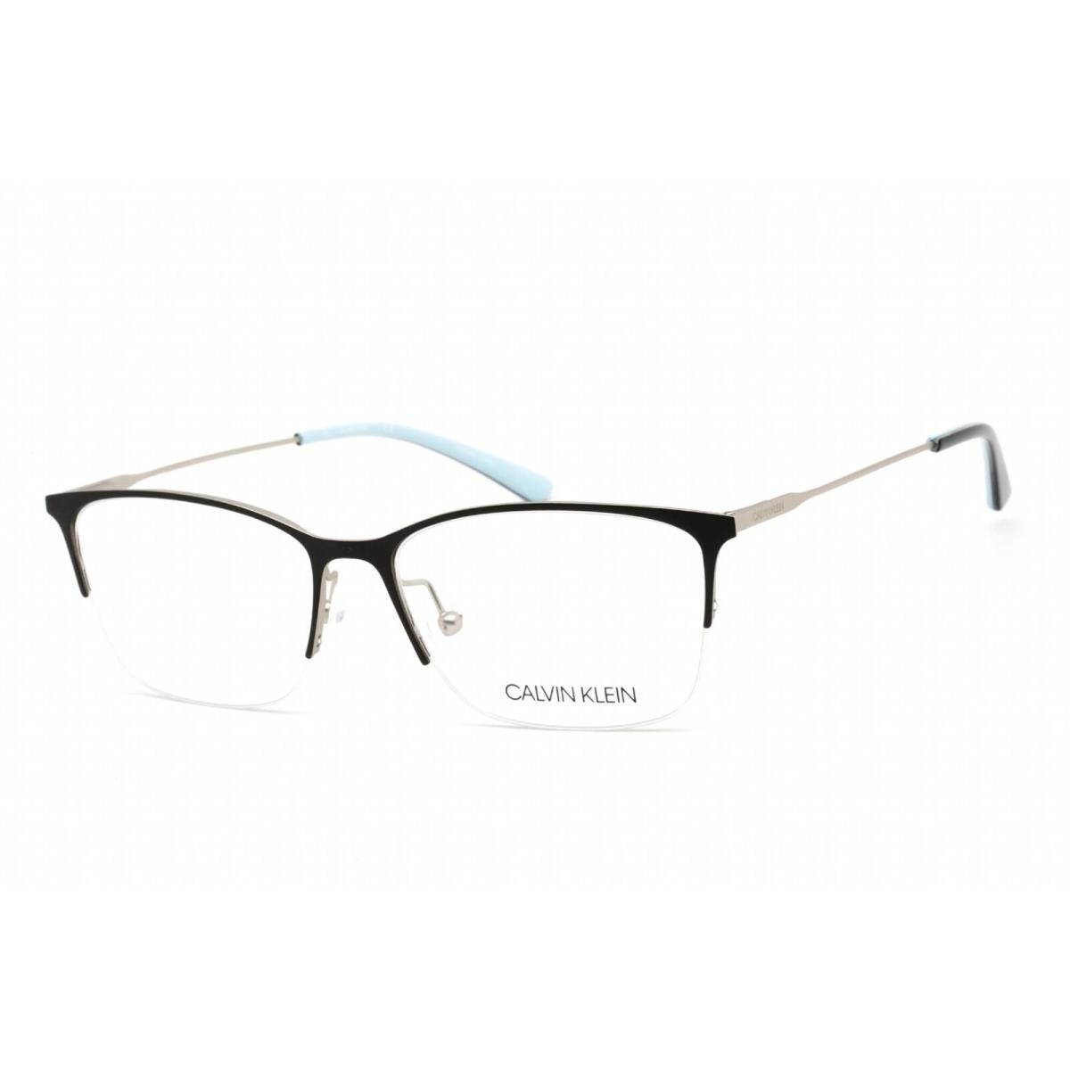 Calvin Klein Women`s Eyeglasses Satin Black Metal Rectangular Frame CK18121 001