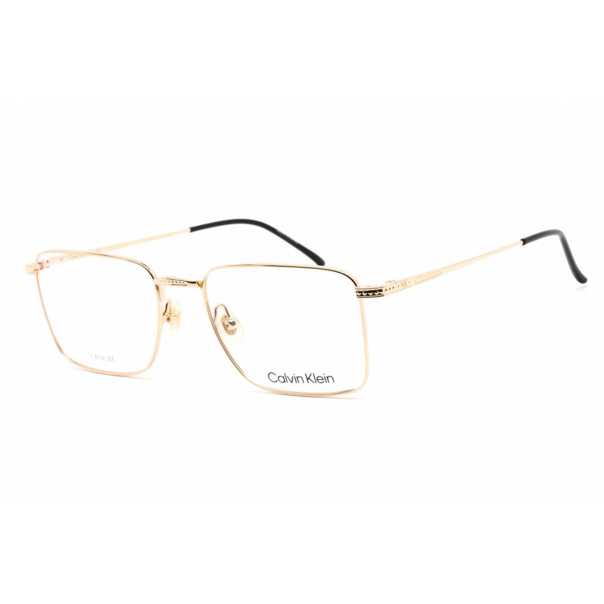 Calvin Klein Men`s Eyeglasses Gold Titanium Rectangular Shape Frame CK22109T 717