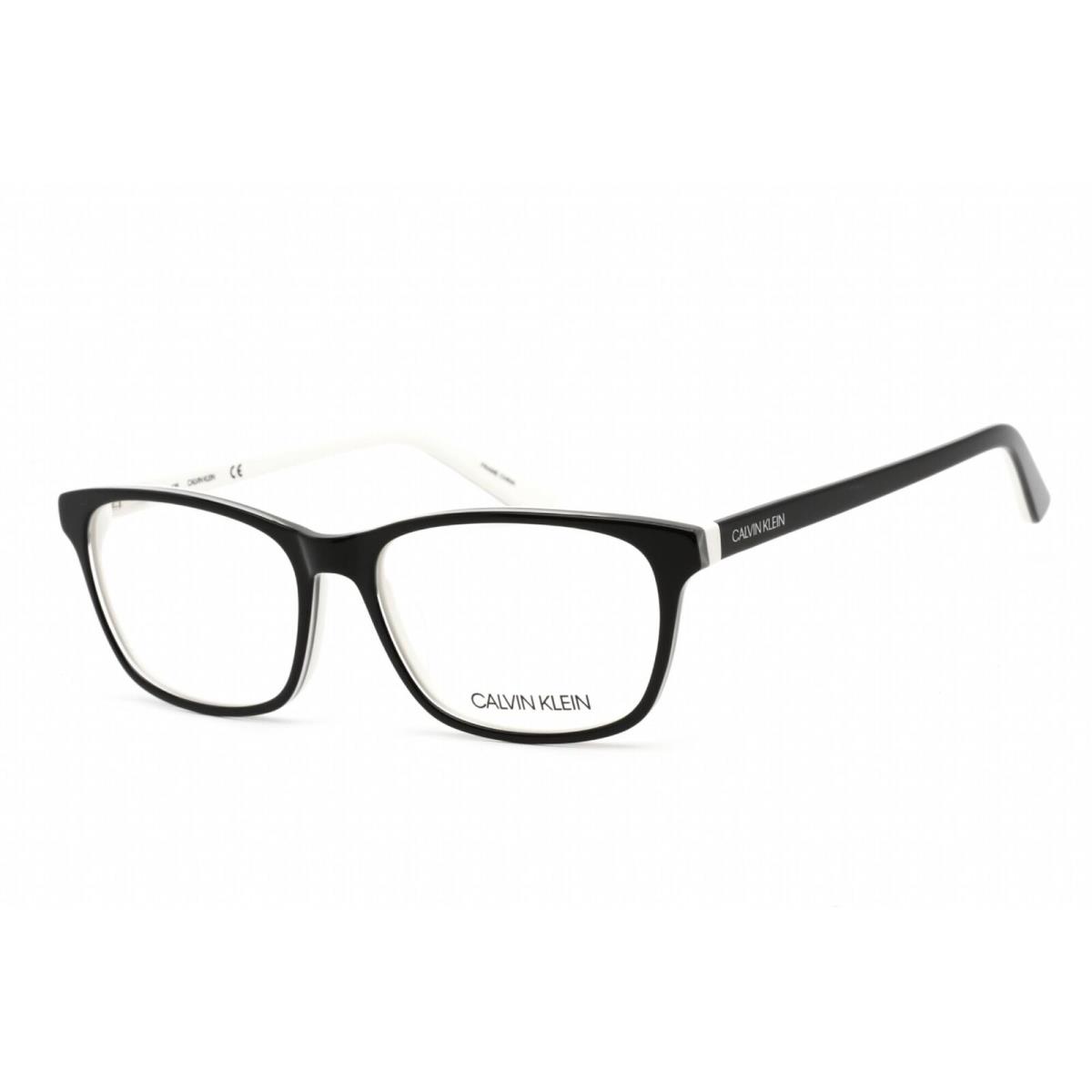 Calvin Klein Unisex Eyeglasses Black/white Acetate Rectangular Frame CK18515 002