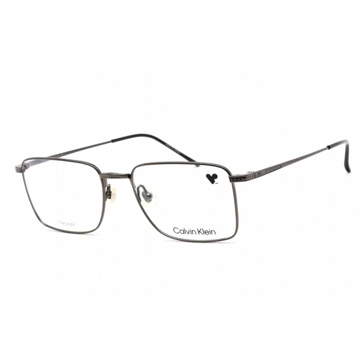 Calvin Klein Men`s Eyeglasses Light Gunmetal Titanium Rectangular CK22109T 014