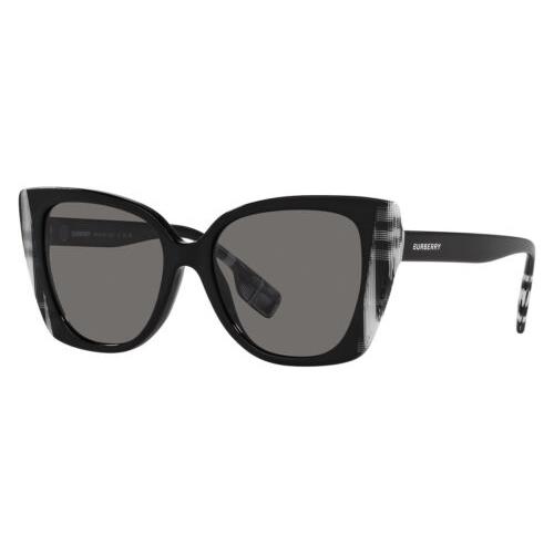Burberry Women`s BE4393-405181-54 Meryl 54mm Black/check White Black Sunglasses